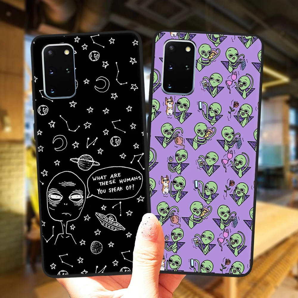 Fashion Cute Alien Space UFO Soft Silicone Phone Case Cover For Samsung Galaxy S20 FE S10 Plus Note 20 Ultra 10 Lite Pro 9 S10E