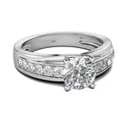 Кольцо женское из серебра 2021 пробы с муассанитом, 1 карат, D Цвет, Vvs1