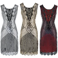 2021 newest womens 1920s vintage sequin full fringed deco inspired flapper dress roaring 20s great gatsby dress vestidos