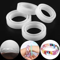 1pcs clear silicone rhombus pattern bangle mould epoxy uv resin real flower mold for diy bracelets jewelry making findings tools
