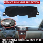 Коврик для приборной панели для Toyota Corolla E120, E130, 2000-07, бархатный чехол для автомобильной приборной панели, Черные Блоки, пылесос, шум, автомобильные аксессуары
