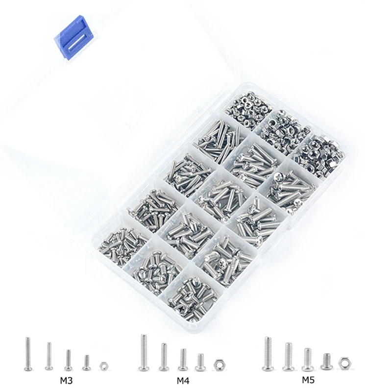 

480Pcs/Set M2 M2.5 M3 Steel Cross Recessed Pan Head Screws Phillips Screws Assortment Kit