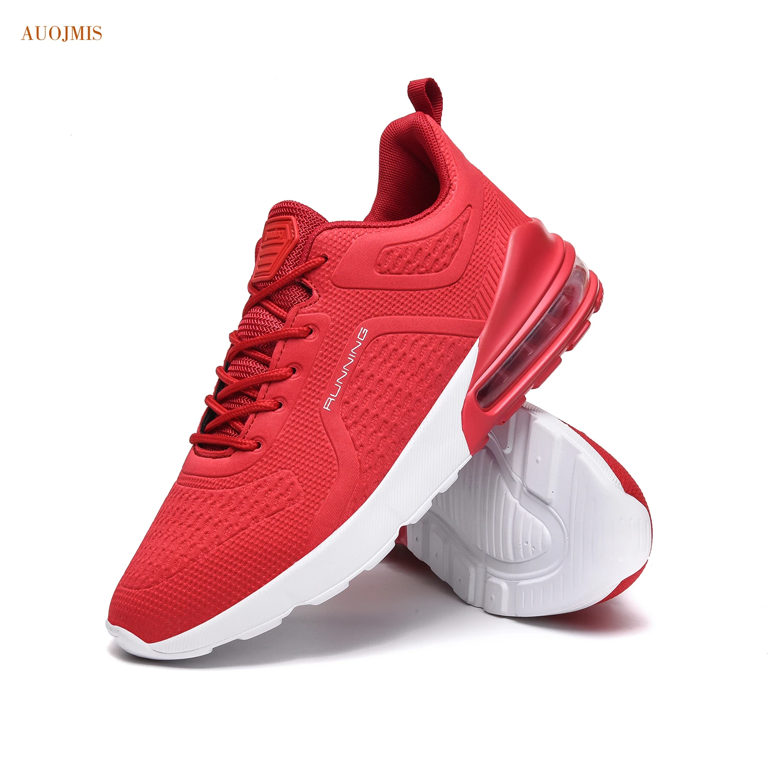 AUOJMIS спортивная обувь большого размера натуральная сетчатая красная беговые