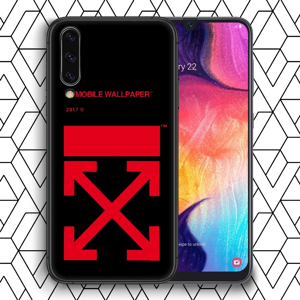 

White Twill Off Art Phone Case Cover For Samsung Galaxy A 8 10 11 20E 21 30 40 50 51 70 71 81 S Black Cell Painting Hoesjes