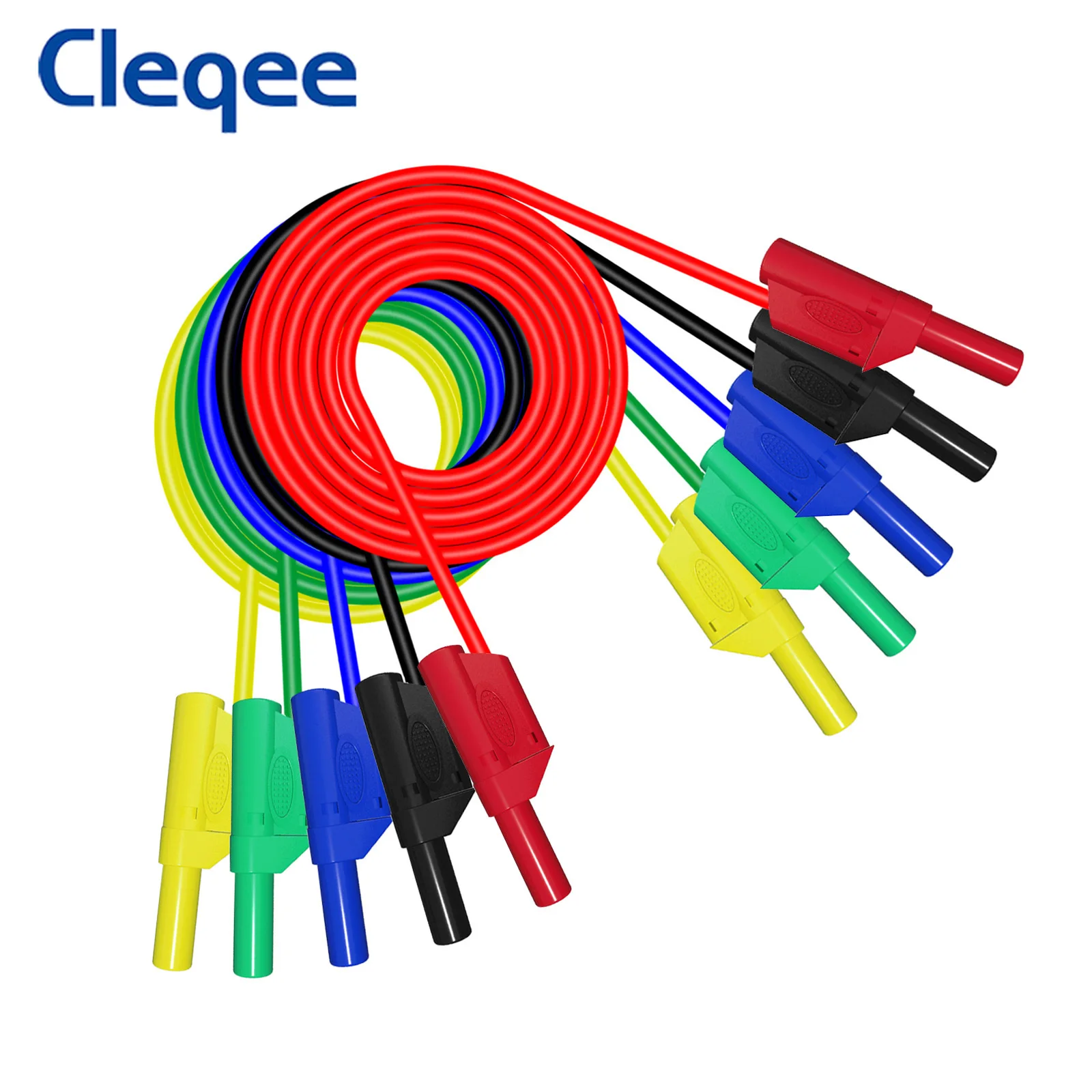 Cleqee P1050 4mm Banana Plug to 4mm Banana Plug Multimeter Test Leads Soft PVC Cable Copper Wire 5 Color 1M