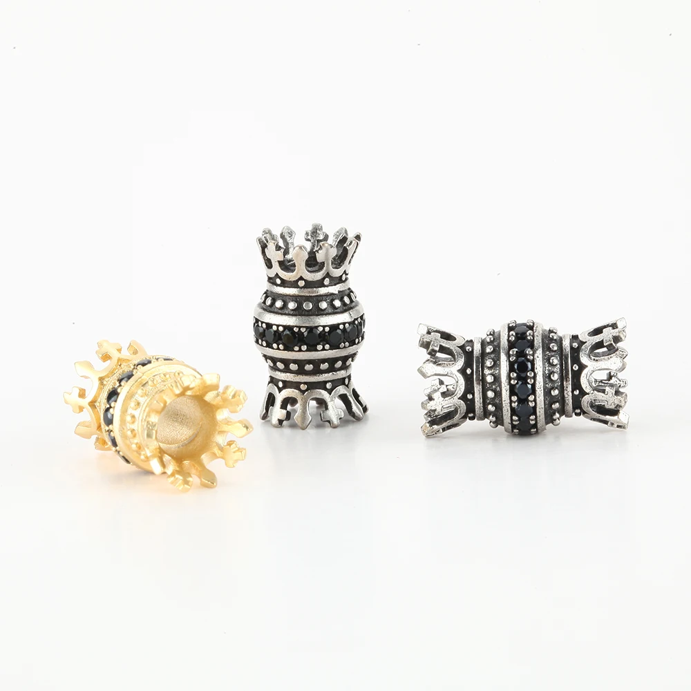 Спейсер в виде короны бусины для изготовления ювелирных изделий золотые