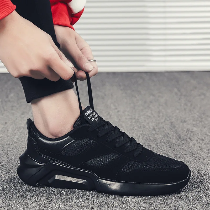 2019 Новый Мода кроссовки Мужская обувь с дышащим наружным слоем не сужающийся