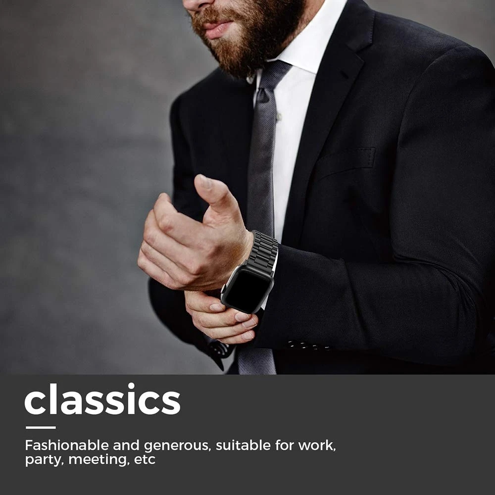 Stainless Steel Wristband for Bracelet Apple Watch 44mm band Iwatch series 5 4 3 2 1 accessories 38MM 40MM 42MM belt Loop strap