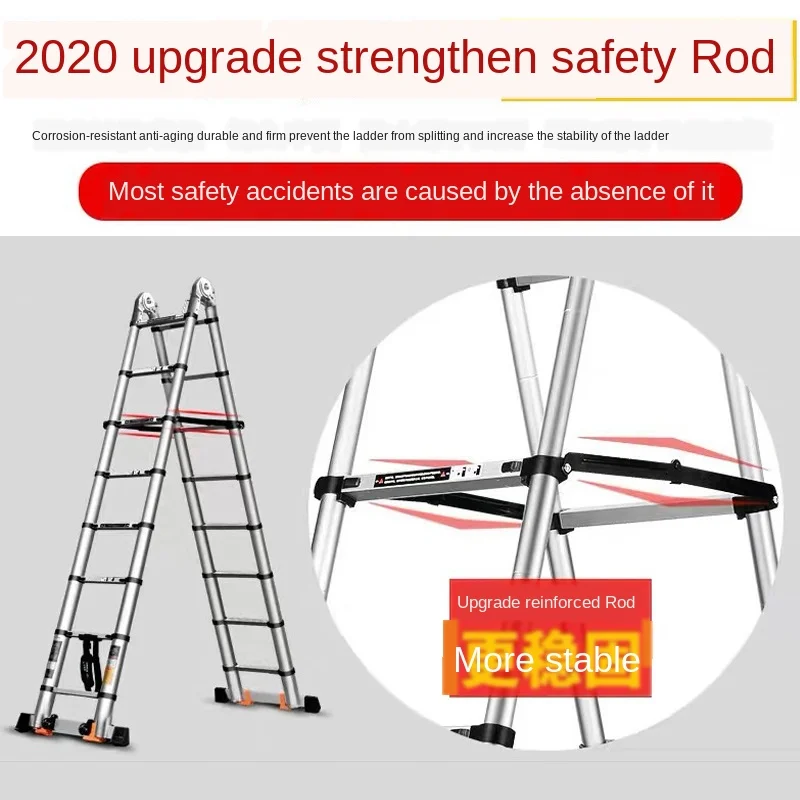 Телескопическая лестница a образной формы из алюминиевого сплава утепленная
