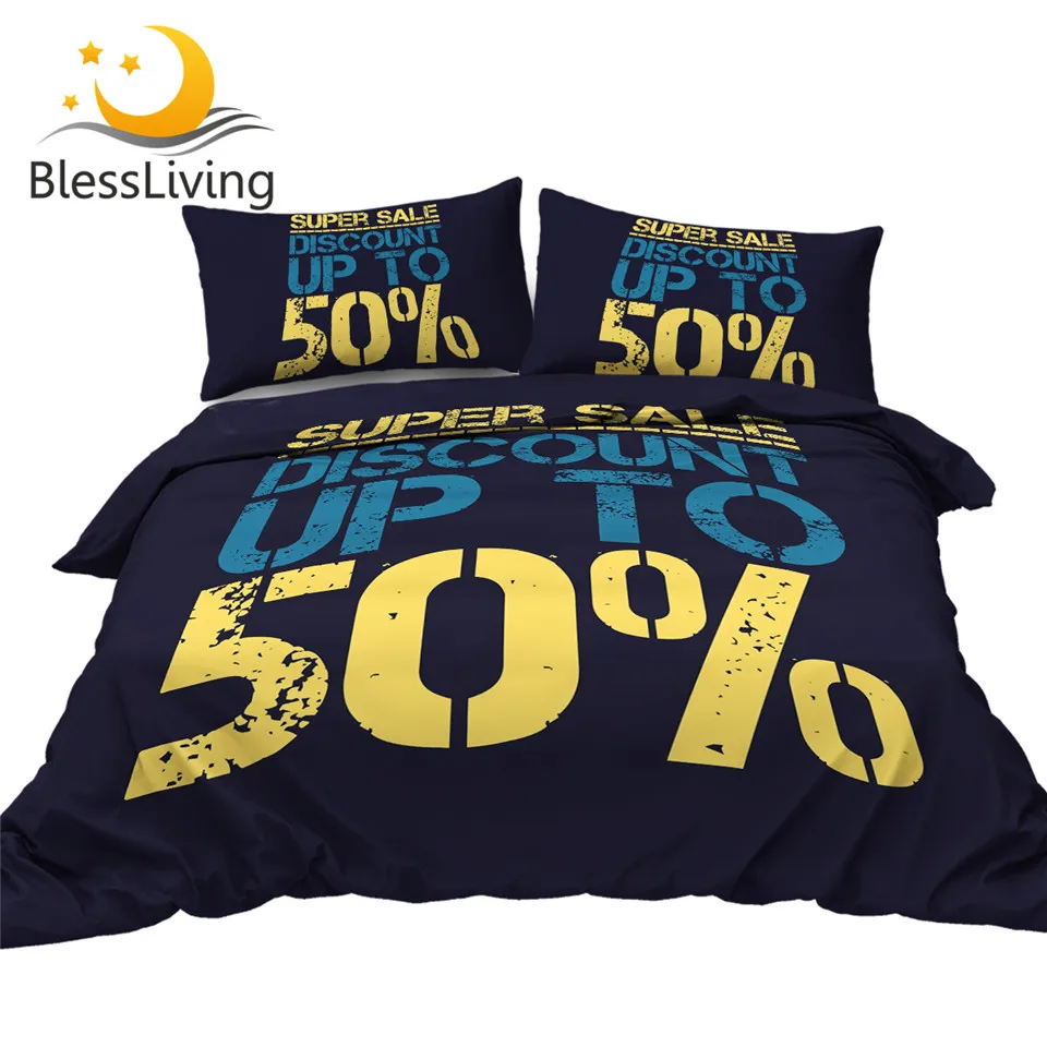 

Комплект постельного белья с принтом надписи, пододеяльник для магазина, 3 предмета