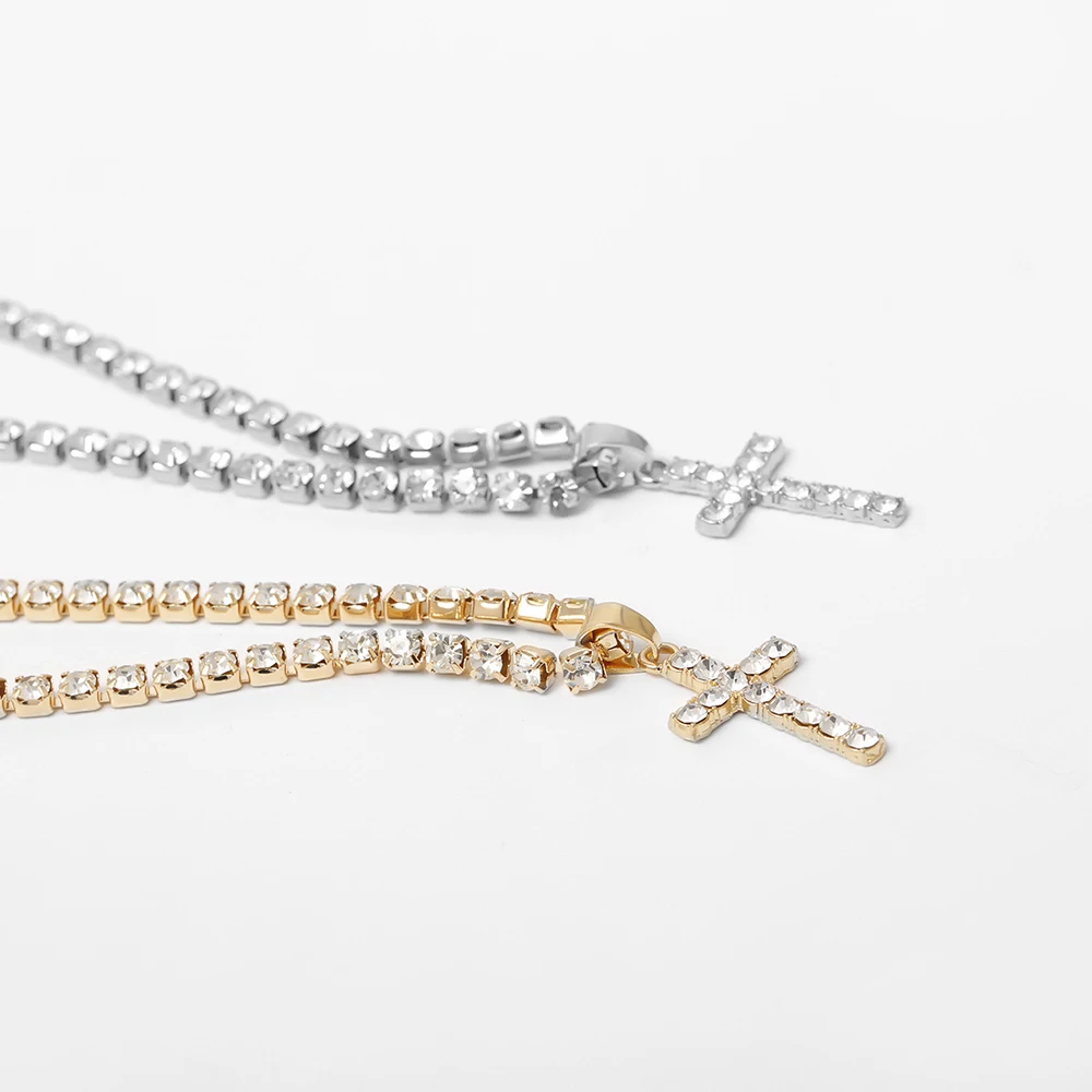 2020 Fashion Gold Color Crystal Cross Asylum Simple Pendant Necklaces For Women Necklace Female Boho Vintage Jewelry Gift |