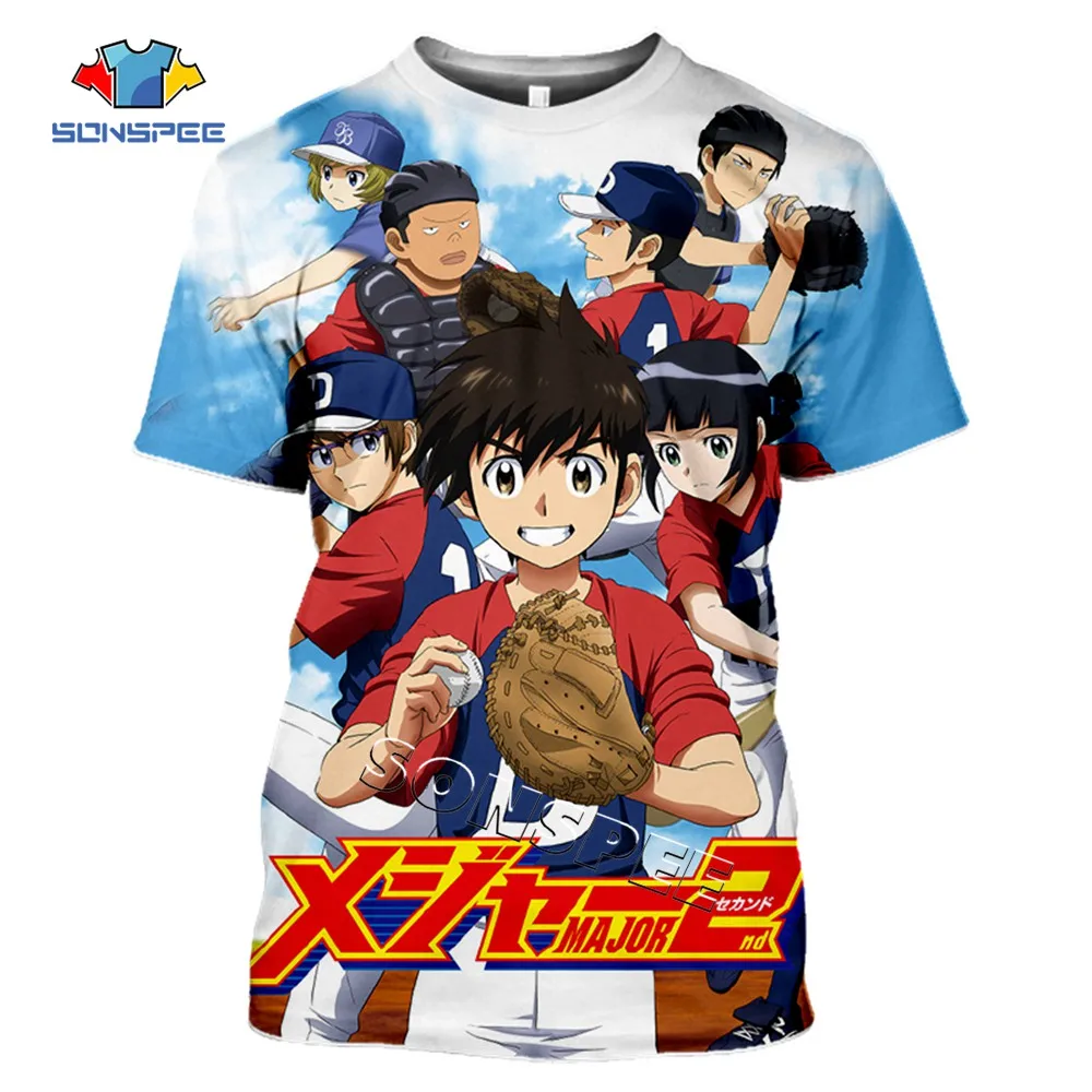 

SONSPEE Baseball Sports Boy Manga MAJOR 2nd 3D Print Anime T-Shirt Summer Casual Men T Shirts Fashion Harajuku Short Sleeve Tees