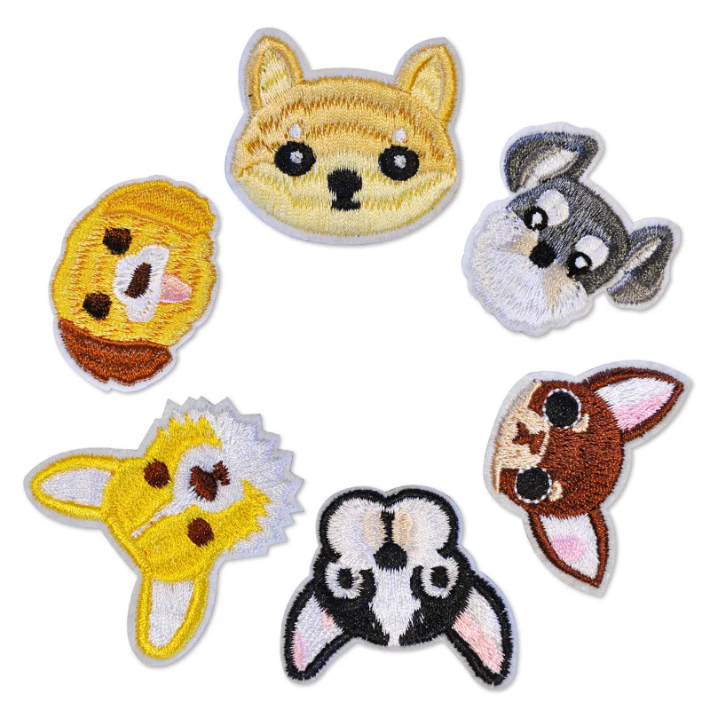 

50 шт./лот нашивка с вышивкой животное щенок собака домашнее животное украшение для одежды Швейные аксессуары рукоделие утюжок теплопередач...