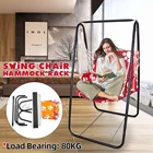 Подвесной гамак, качели из хлопкового шнура, 80 кг, железная подставка, мебель для дома и улицы, для патио, сада, гамаки для кемпинга, пешего туризма, пикника
