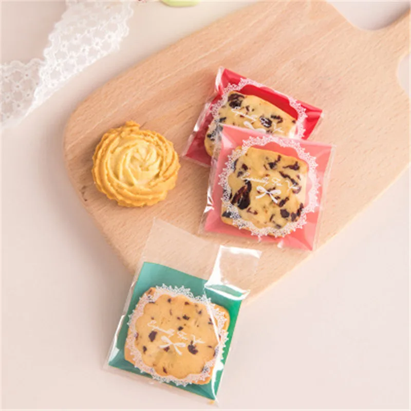 

100Pcs Candy Packaging Bags EID Mubarak Food Wrapper Bag Self-adhesive Biscuit Sealing Bag Jewelry Cookie Packing Gift Pouches