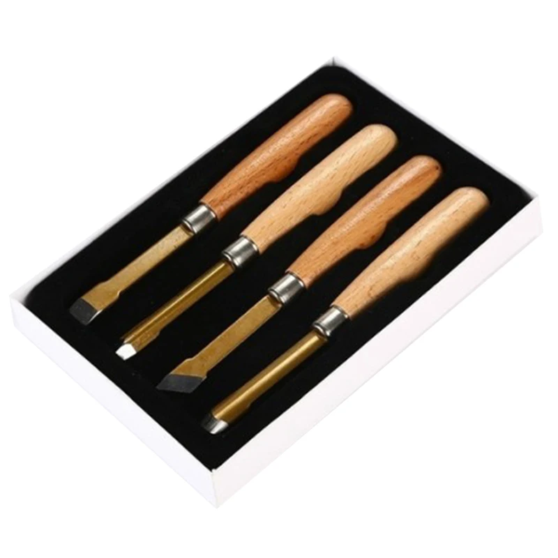 

4PCS Wood Carving Chisel Knife Hand Tool Set for Carving Woodworkers Gouges Sculpture