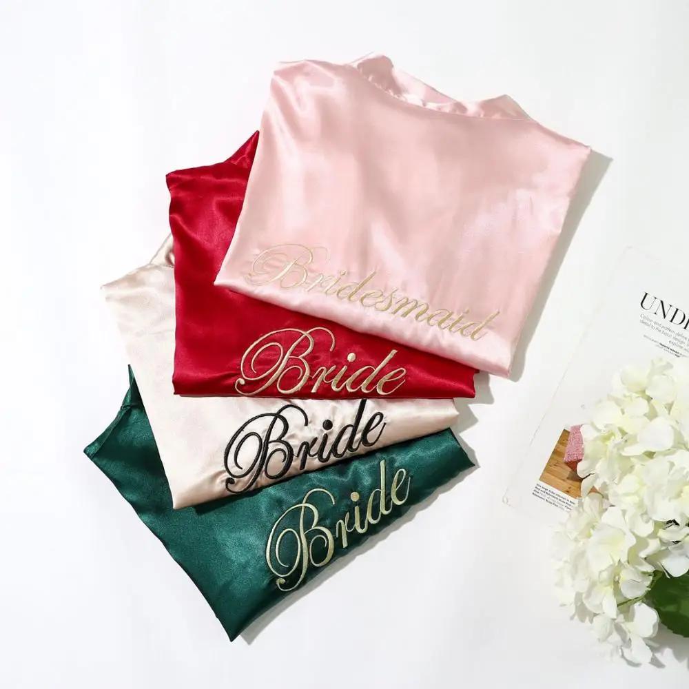 Из нового вида искусственного шелка для подружек невесты халат атласный