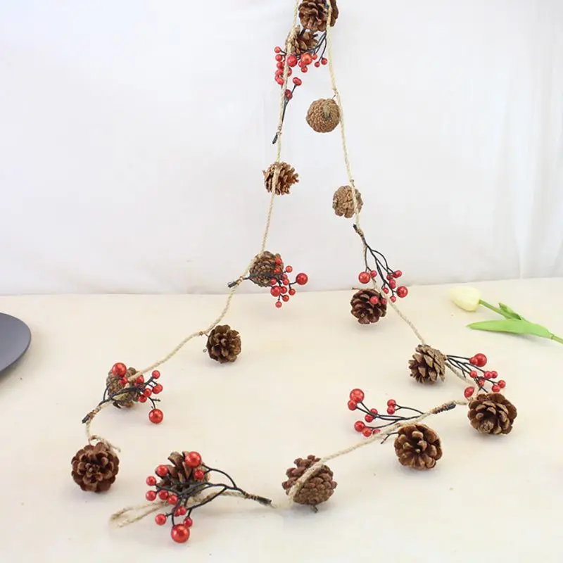 Натуральные деревянные подвесные Pinecone Рождественское украшение для вечеринки