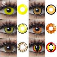 Anime Cosplay Contact Lenses Colored Lenses for Eyes 2Pcs Halloween Lenses Yellow Lens Color Crazy Contacts Yearly Pupilentes