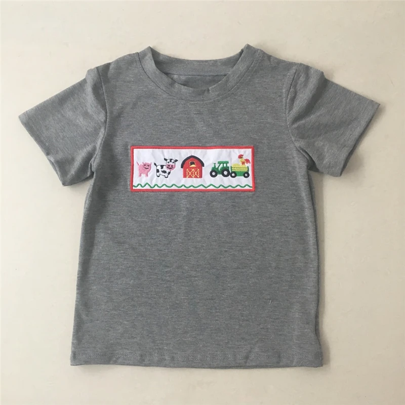 2020 Puresun New Popular Smocked Style Embroidery Chicken Baby Boys Set Cotton Summer Clothing Suit |