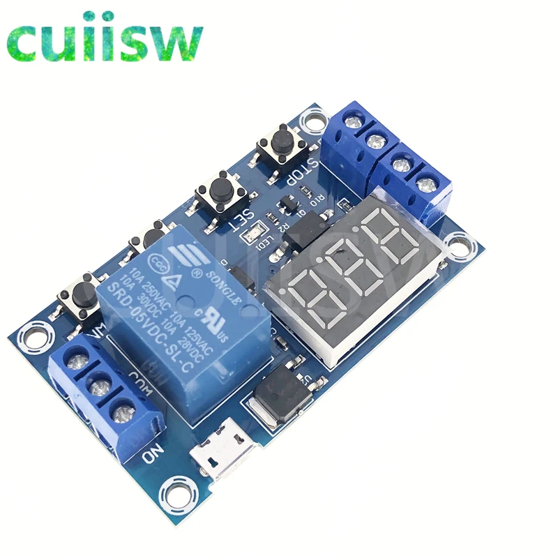 Цифровое реле задержки времени со светодиодный Ной подсветильник кой 5 В 12 24