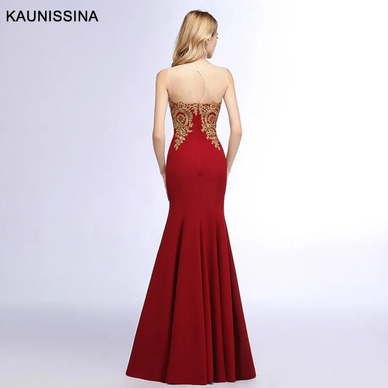 KAUNISSINA длинное вечернее платье привлекательное с открытой спиной Красное