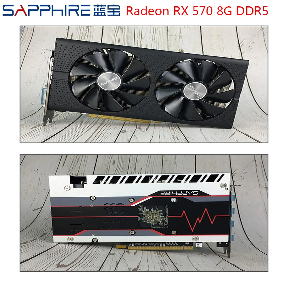 SAPPHIRE AMD Radeon RX 570 8GB Графические карты RX570 Gaming PC Видеокарта GDDR5 256 бит PCI Express 3.0 Настольный для использования.