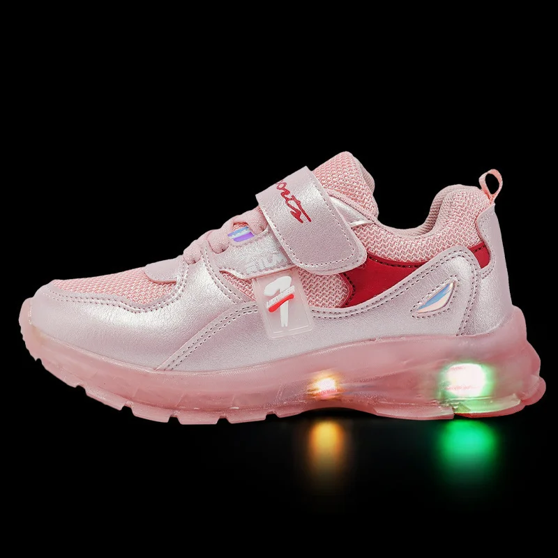 Детские светящиеся кроссовки MMnun обувь с светильник кой для девочек размер 26-31
