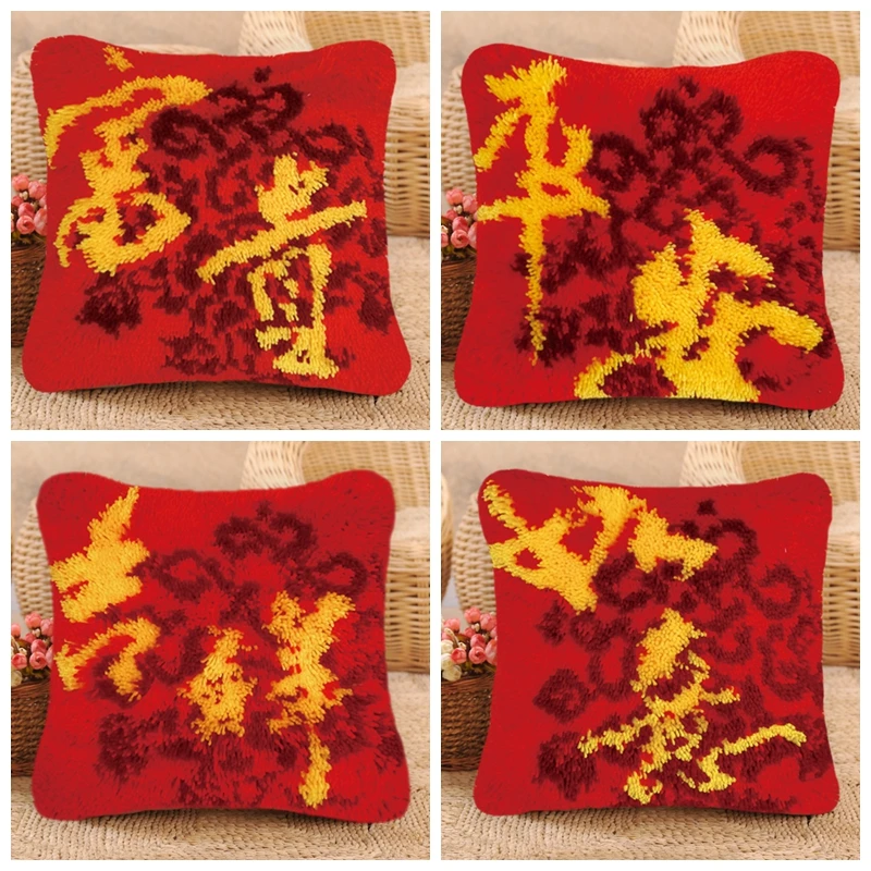 Китайская серия защелкивающийся крючок 3D сегмент Вышивка Подушка шерсть вышивка