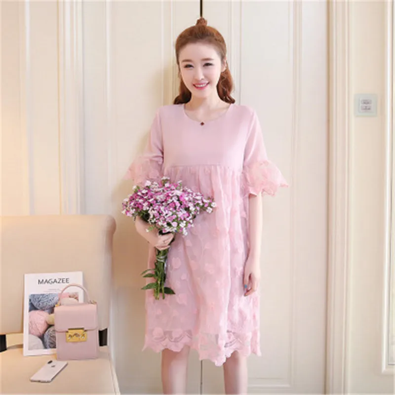 Летнее платье платья для беременных женское грудного вскармливания одежда с