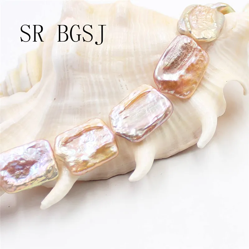 Бесплатная доставка 15x20 мм Прямоугольник Reborn барокко пресноводного жемчуга DIY