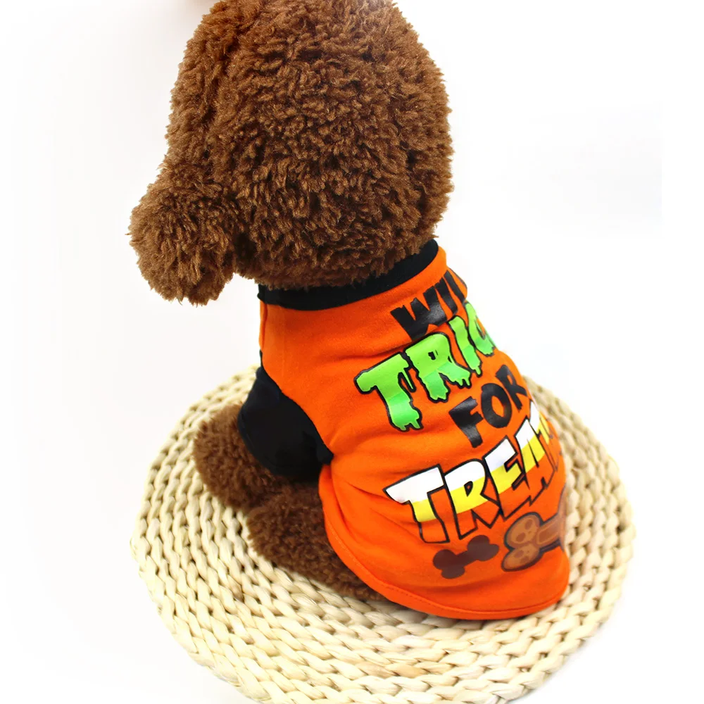 Собака Хэллоуин рубашка домашних животных футболка одежда для собак Хэллоуина