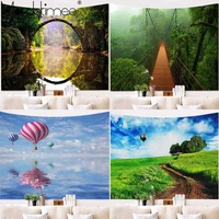 psychedelic forest tapestry wall hanging bridge wall tapestry blanket balloon window tapestry headboard polyester yoga shawl mat