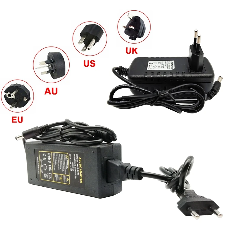 DC5Volt 12Volt Power Supply Led Transformer Mute Hidden Adapter Switch For All 5050 RGB Light Strip With AU EU US UK Plug 1-10A