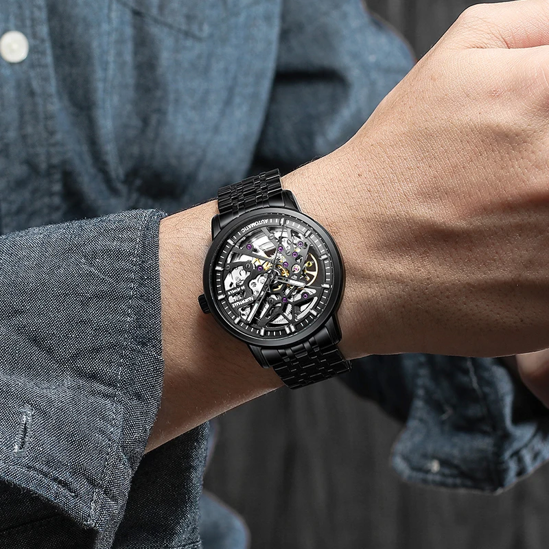 

FAIRWHALE Watches for Men Warterproof Stainless Steel Band Men's mechanical Wristwatch Fashion Relogio Masculino Men's watches