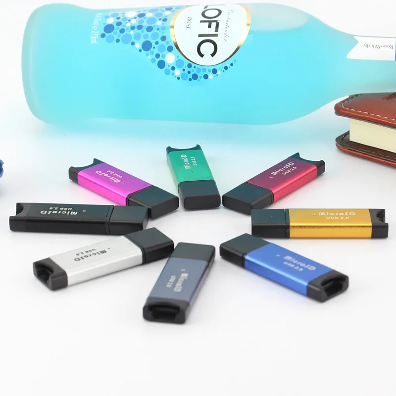 Универсальный алюминиевый кард ридер для ПК USB 2 0 считывание TF карт памяти