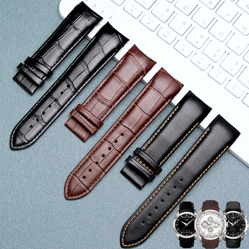 Ремешок из натуральной кожи для часов Tissot T035 браслет ручной работы со стальной
