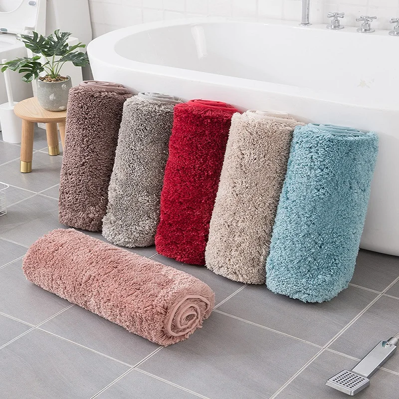 

Non-slip Bath Mats Absorbent Quick Dry Bathroom Carpet Solid Colors Soft Thick Shower Rug Washable Doormat Floor Mat Home Decor