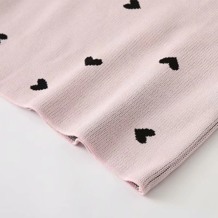 korea chic heart pattern knitted suit women skirt set autumn winter knitted suit 2 piece set sweet top and skirt