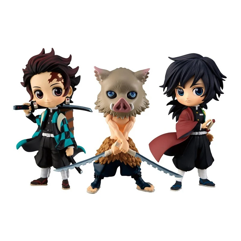 14 см рассекающий демонов Nezuko Zenitsu Tanjirou Giyuu Inosuke Q Ver. Экшн Фигурки игрушки Kimetsu no Yaiba