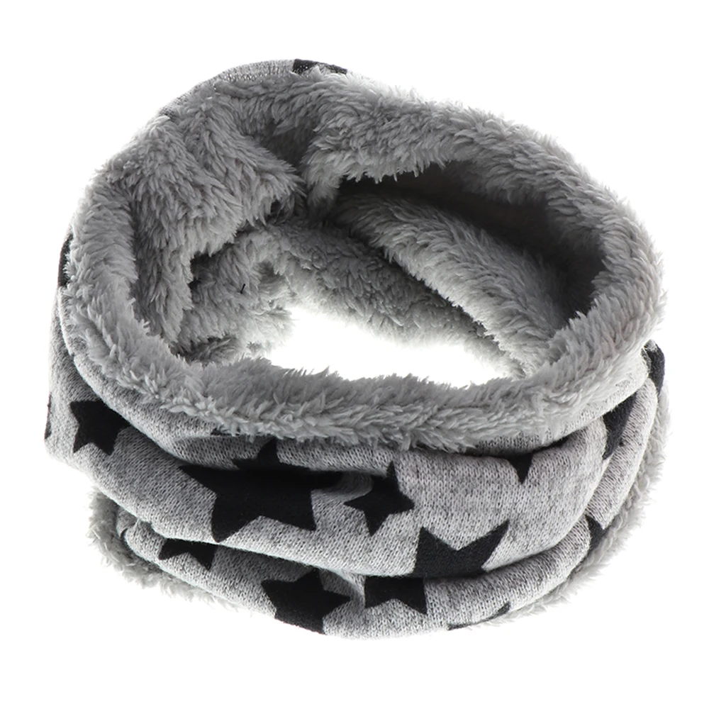 

New Autumn Winter Children Scarf Five Stars Print Baby Scarf Boys and Girls Cotton Kids Dot Print Ring Children Loop Scarves
