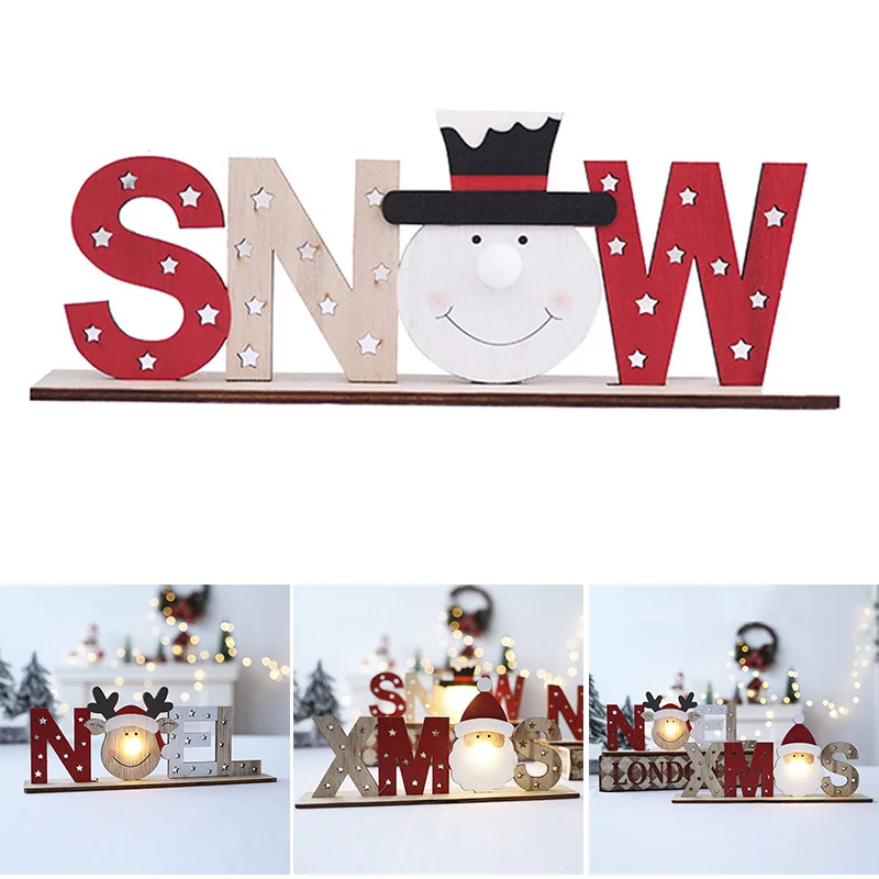 

Led Glow Wooden Mini Colorful Ornaments Pendant Kids Gift Toys for Christmas Party Kindergarten Decoration B99