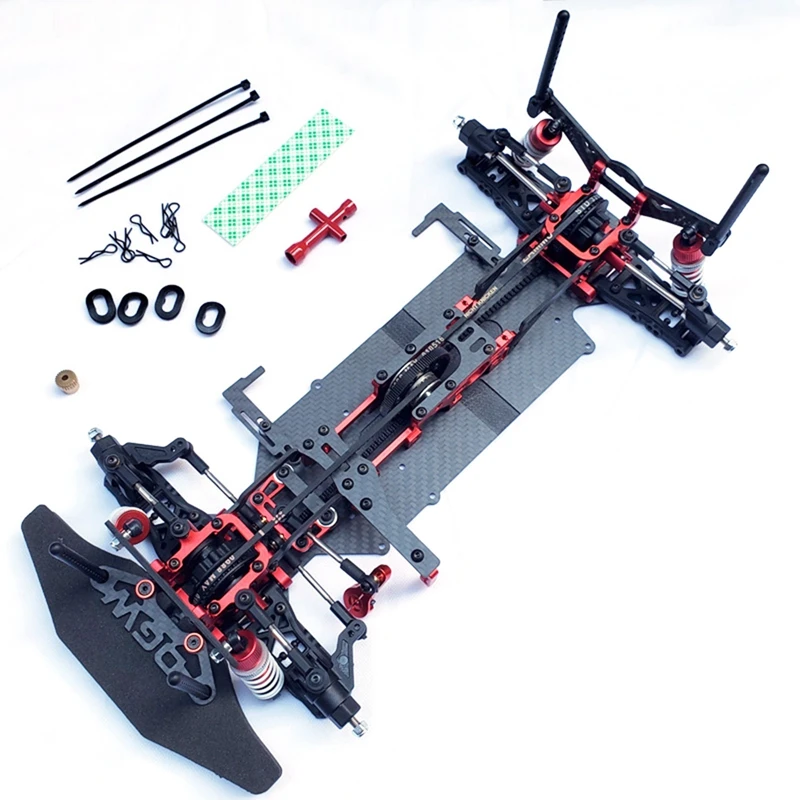 

DGW Metal & Carbon Fiber 4WD 1/10 Touring Car On-Road Drift RC Car Frame Kit Chassis