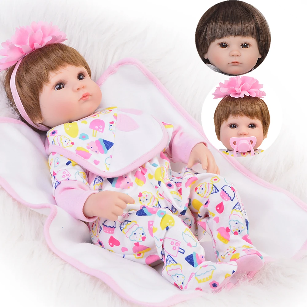 

17inch 43cm Silicone Reborn Doll Bebe Bonecas reborn Lifelike Realistic Alive Baby Menina Christmas Gift Toys for Children