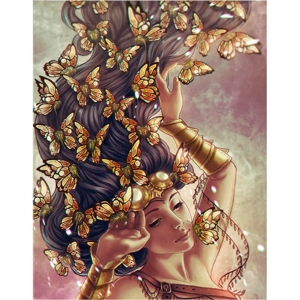 DIY Алмазная Вышивка Бабочка Фея полный 5d алмазная Картина крестом мозаика