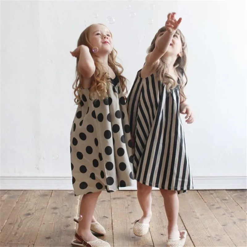 

Children Summer Dress Fashion Girls Sleeveless Beach Dress Teens Clothes 2022 Cotton Printing Kids Sisters A-line Dress 2-14 Y