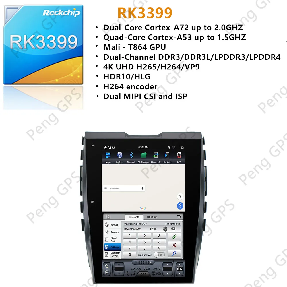 Tesla Screen Android PX6 For Ford Edge 2015-2019 Car multimedia Stereo player DSP CARPLAY No dvd Radio GPS Navigation Head unit |