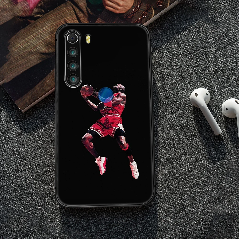 

basketball star Jordan Phone Case Cover Hull For XIAOMI Redmi 7 7a 8 8a 9 10X NOTE 6 7 7s 8 8t 9 9s Pro Max black Prime Soft