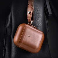 genuine leather case for airpods luxury classic real cowhide strap protective cover for airpods 1 2 bluetooth earphone cases