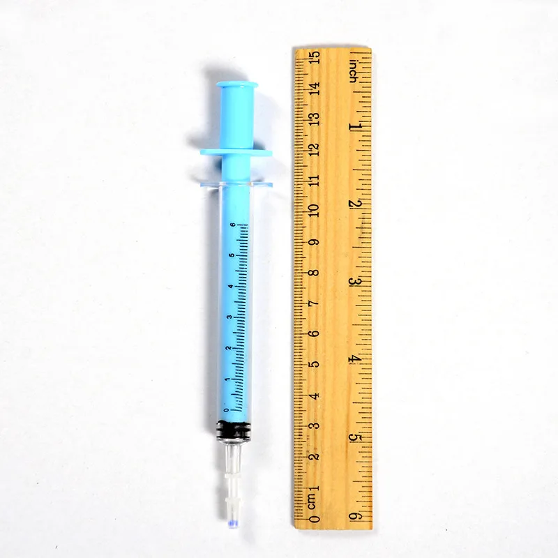 Ручка гелевая с имитацией под инъекции шприц черными чернилами для письма и